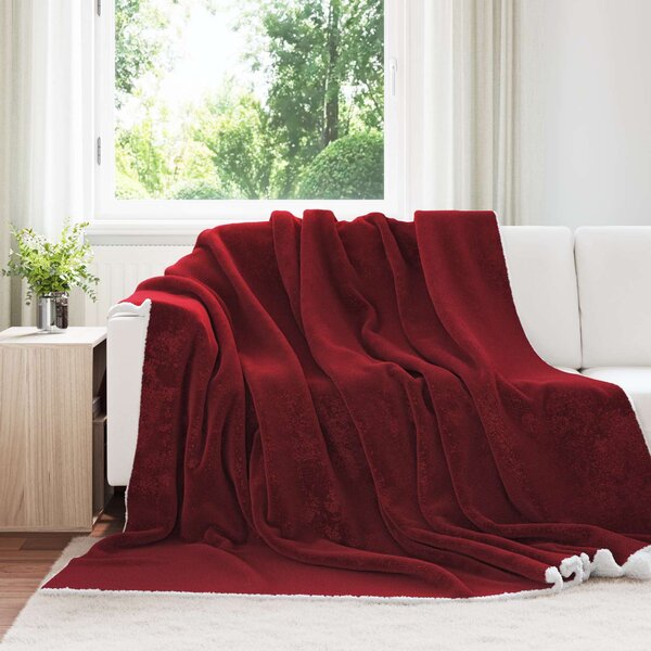 Plažová deka Bordeaux červená 220 x 240 cm Fleece