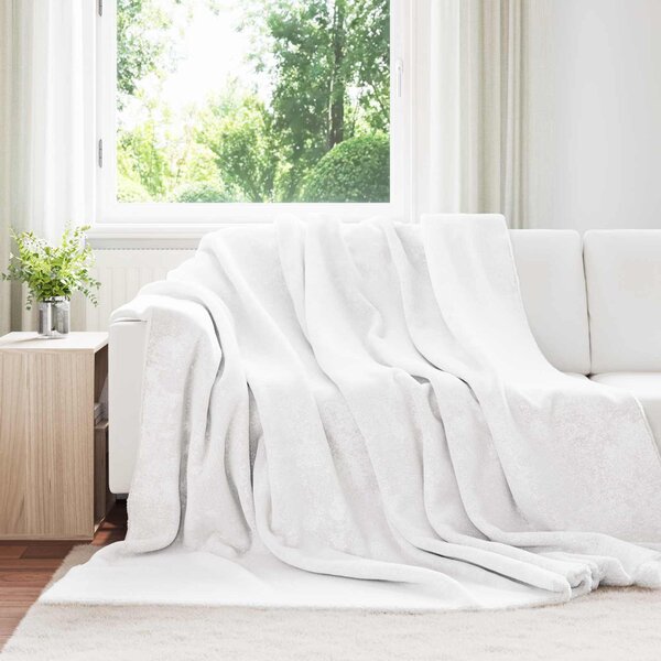 Plažová deka Bílá 220 x 240 cm Fleece