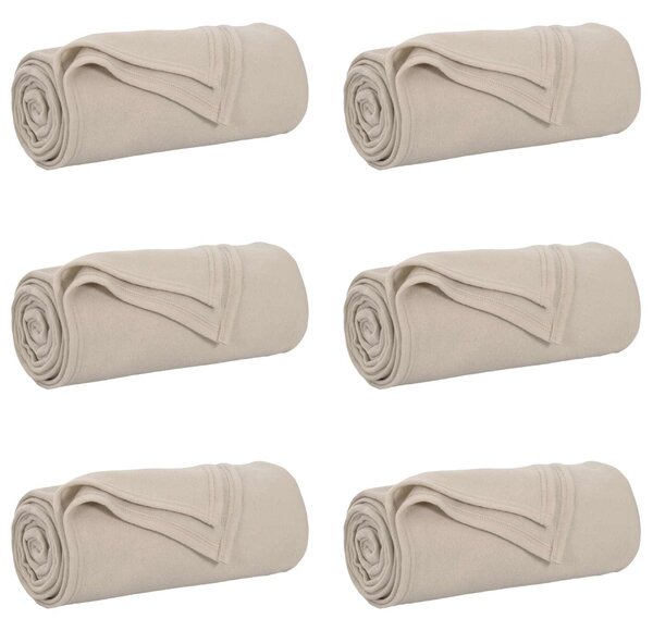 Dekorační deky 6 pcs Béžová 240 x 220 cm Fleece