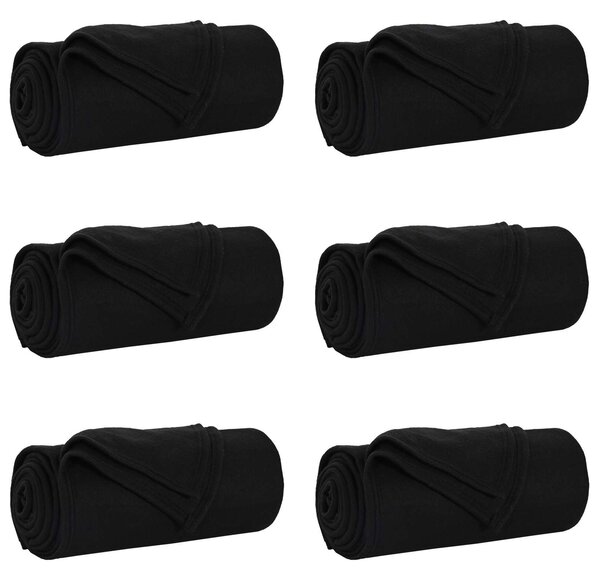 Dekorační deky 6 pcs Černá 200 x 150 cm Fleece
