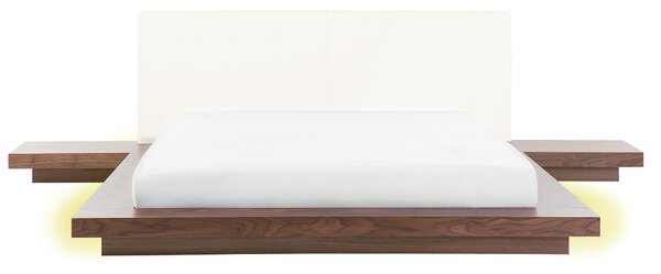 LED postel ZEN 160 x 200 cm Hnědý jasan