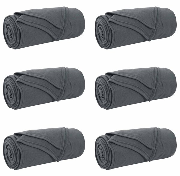 Dekorační deky 6 pcs Tmavě šedá 200 x 150 cm Fleece
