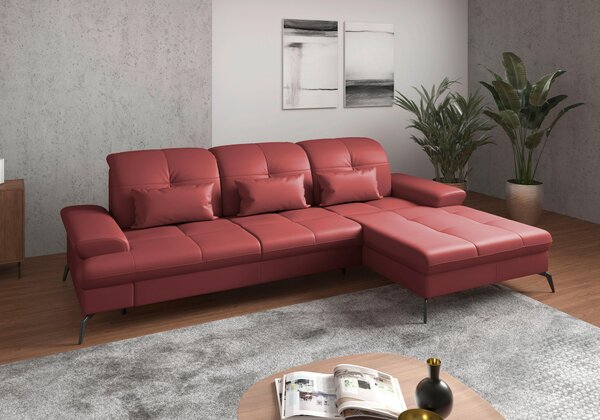 ROHOVÁ SEDAČKA, textil, kůže, červená Sit & More - Sedací soupravy, Online Only