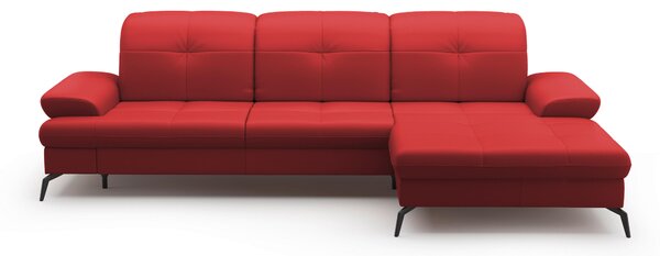 ROHOVÁ SEDAČKA, textil, kůže, červená Sit & More - Sedací soupravy, Online Only