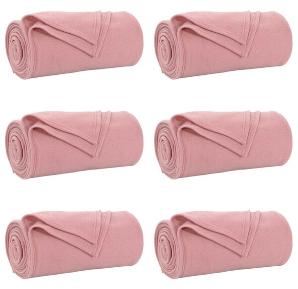 Dekorační deky 6 pcs Růžová 200 x 150 cm Fleece