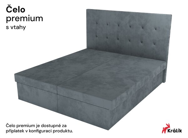 Manželská čalouněná postel s úložným prostorem