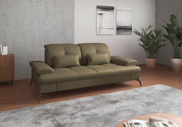 2,5SEDÁK, olivově zelená, kombinace pravá kůže/látka Sit & More - Pohovky, Online Only
