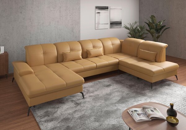 SEDACÍ SOUPRAVA, textil, kůže, curry žlutá Sit & More - Sedací soupravy, Online Only