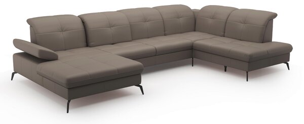 SEDACÍ SOUPRAVA, textil, kůže, šedá Sit & More - Sedací soupravy, Online Only