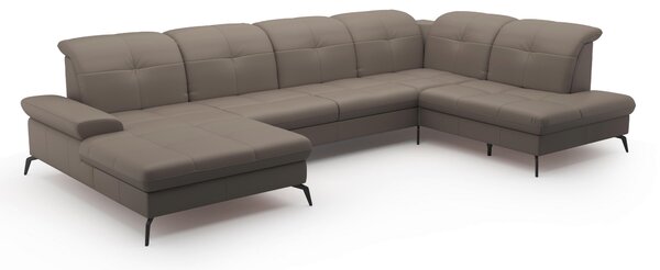 SEDACÍ SOUPRAVA, textil, kůže, šedá Sit & More - Sedací soupravy, Online Only