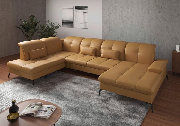 SEDACÍ SOUPRAVA, textil, kůže, curry žlutá Sit & More - Sedací soupravy, Online Only