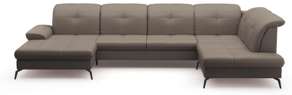 SEDACÍ SOUPRAVA, textil, kůže, šedá Sit & More - Sedací soupravy, Online Only