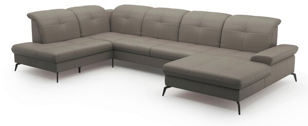 SEDACÍ SOUPRAVA, textil, kůže, šedá Sit & More - Sedací soupravy, Online Only