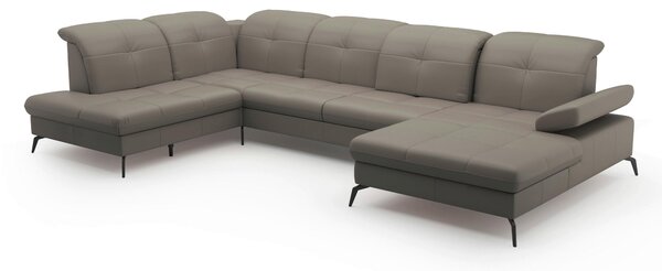SEDACÍ SOUPRAVA, textil, kůže, šedá Sit & More - Sedací soupravy, Online Only