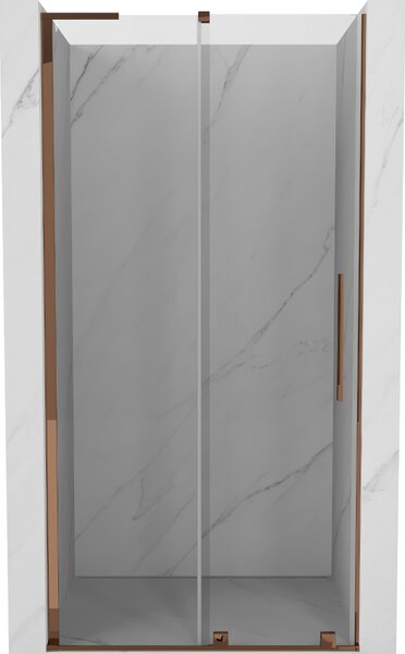 Mexen Velar L, posuvné sprchové dveře do otvoru 90 cm, 8mm čiré sklo, růžové zlato, 871-090-003-01-60