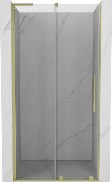 Mexen Velar L, posuvné sprchové dveře do otvoru 90 cm, 8mm čiré sklo, zlatá matná, 871-090-003-01-55