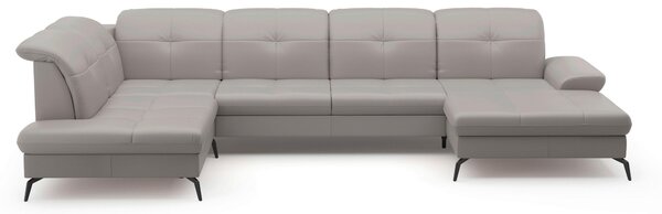SEDACÍ SOUPRAVA, textil, kůže, světle šedá Sit & More - Sedací soupravy, Online Only