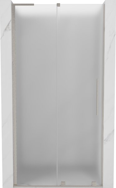 Mexen Velar L, posuvné sprchové dveře do otvoru 90 cm, 8mm sklo námraza, broušená ocel, 871-090-003-31-97