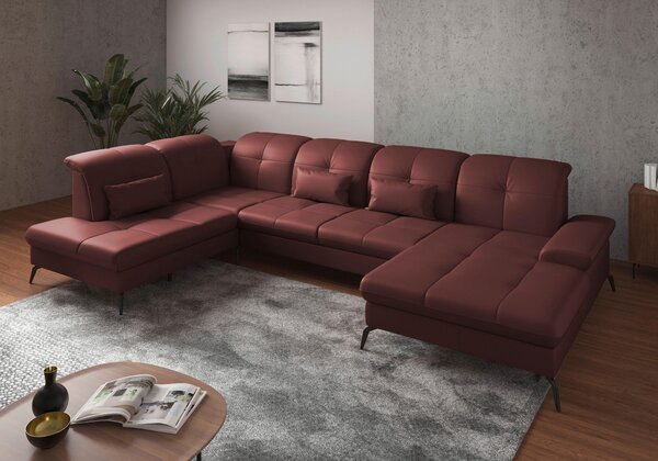 SEDACÍ SOUPRAVA, textil, kůže, červenohnědá Sit & More - Sedací soupravy, Online Only