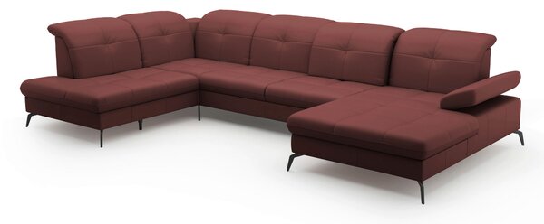 SEDACÍ SOUPRAVA, textil, kůže, červenohnědá Sit & More - Sedací soupravy, Online Only