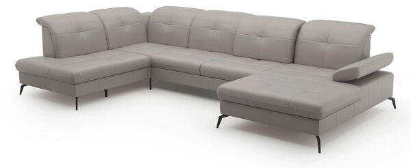 SEDACÍ SOUPRAVA, textil, kůže, světle šedá Sit & More - Sedací soupravy, Online Only