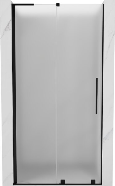 Mexen Velar L, posuvné sprchové dveře do otvoru 90 cm, 8mm sklo námraza, černá matná, 871-090-003-31-66