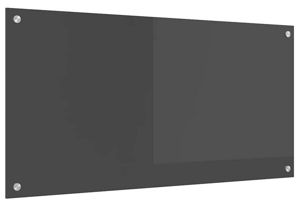 Kuchyňský obklad Černá 100 x 50 cm tvrzené sklo