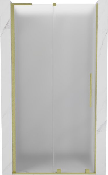 Mexen Velar L, posuvné sprchové dveře do otvoru 90 cm, 8mm sklo námraza, zlatá matná, 871-090-003-31-55