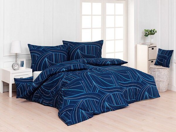 Povlečení Ezio Blue Bavlna deluxe 1x 140/200, 1x 70/90