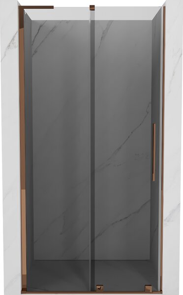 Mexen Velar L, posuvné sprchové dveře do otvoru 90 cm, 8mm šedé sklo, růžové zlato, 871-090-003-41-60