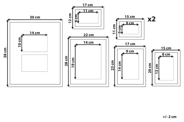 Sada 7 fotorámečků ZINARE Městský motiv Černá