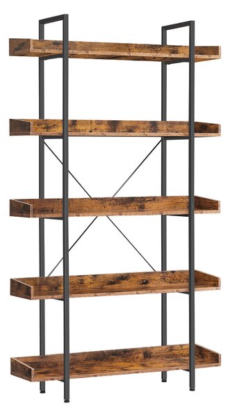 REGÁL, hnědá, černá, ocel, 100/178/28 cm Boxxx - Knihovny, Online Only