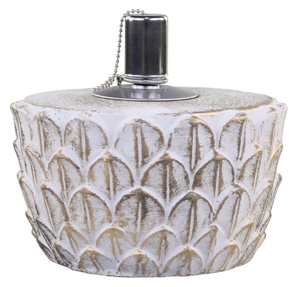 Bílo - zlatá antik olejová lampa Vittel - Ø 18*11 cm/ 90ml - Chic Antique