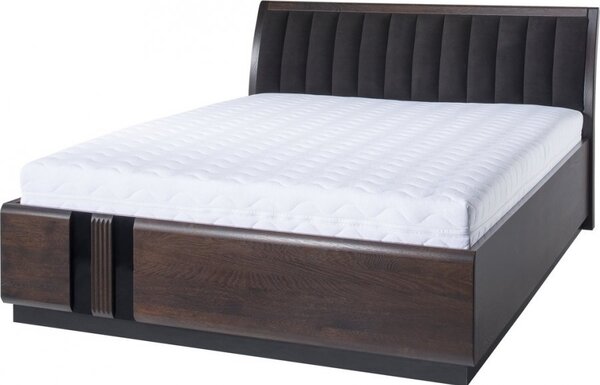 Casarredo - Komfort nábytek Masivní postel PORTI P-76, 160x200, dub čokoládový/hnědá Carabu 33