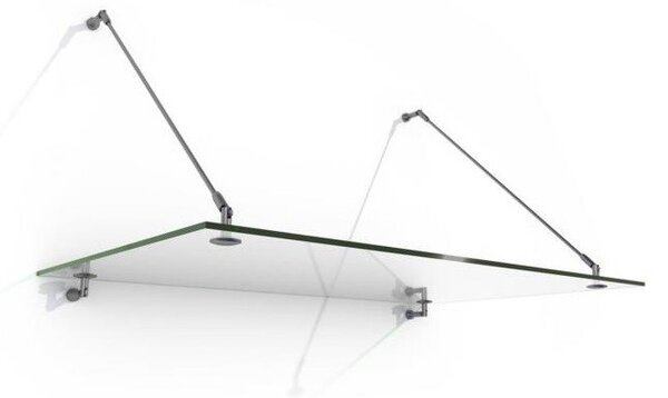 Schulte Schulte skleněná lepená stříška s táhly 13,5mm,hl.90cm 140 cm