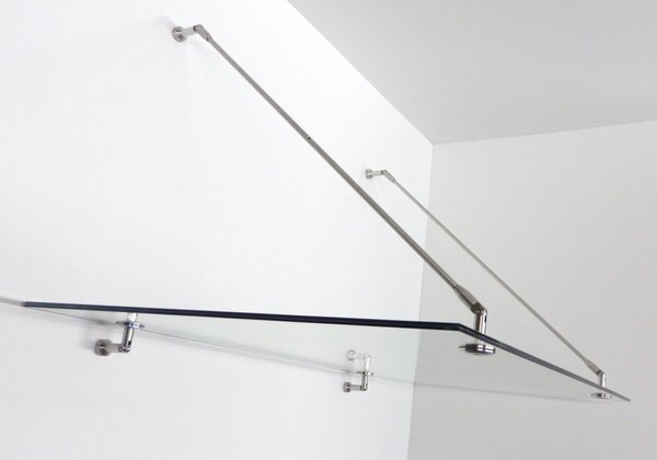 Schulte Schulte skleněná lepená stříška s táhly 13,5mm,hl.90cm 140 cm