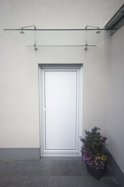 Schulte Schulte skleněná lepená stříška s táhly 13,5mm,hl.90cm 140 cm