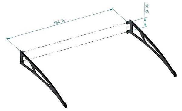 Schulte Dveřní vchodová stříška Polymer Lightline L bronzové plexi Nerez 150 cm