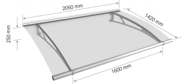 Robelit Vchodová stříška Lightline XL čiré plexi