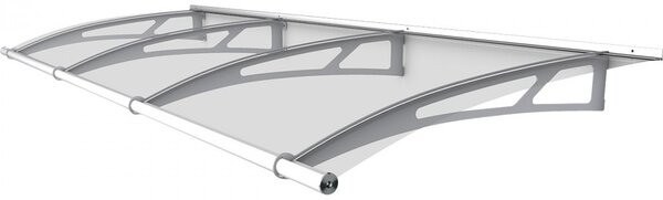 Schulte Dveřní vchodová stříška Polymer Lightline L čiré plexi Nerez 270 cm