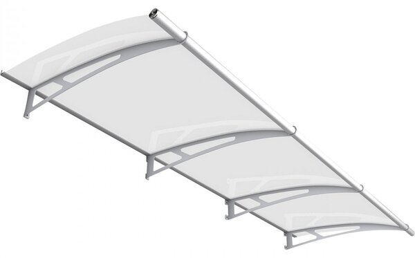 Schulte Dveřní vchodová stříška Polymer Lightline L čiré plexi Nerez 270 cm