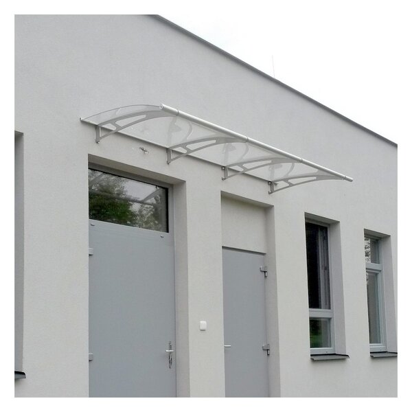Schulte Dveřní vchodová stříška Polymer Lightline L čiré plexi Nerez 270 cm