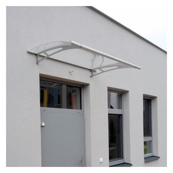 Schulte Dveřní vchodová stříška Polymer Lightline L čiré plexi Nerez 150 cm