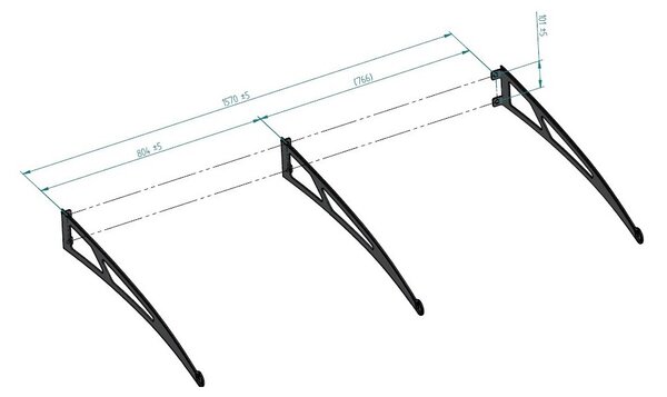 Schulte Dveřní vchodová stříška Polymer Lightline L Nerez 270 cm saténové plexi
