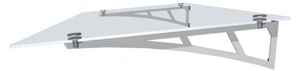 Strisky-polymer.cz Skleněná stříška nad vchod s rameny,hl.100cm 140 cm čiré sklo 10mm ESG