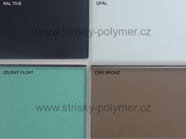 Strisky-polymer.cz Maxi skleněná stříška s rameny,hl.120cm 200 cm čiré sklo 10mm ESG
