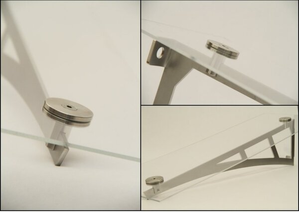 Strisky-polymer.cz Maxi skleněná stříška s rameny,hl.120cm 200 cm čiré sklo 10mm ESG