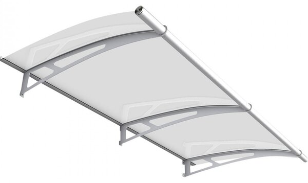 Schulte Dveřní vchodová stříška Polymer Lightline L čiré plexi 190 cm Nerez