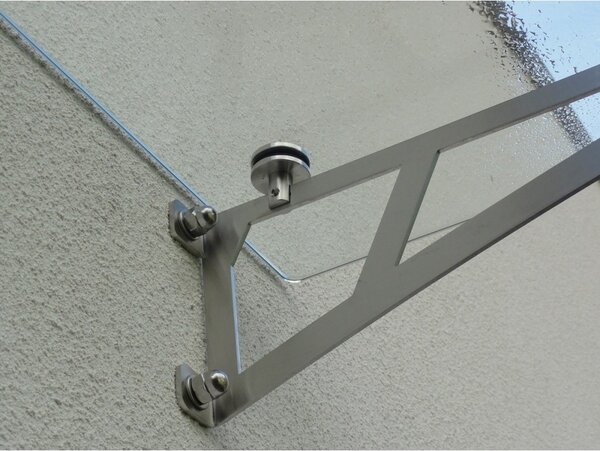 Strisky-polymer.cz Maxi skleněná stříška s rameny,hl.120cm 200 cm čiré sklo 10mm ESG
