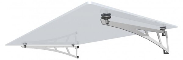 Strisky-polymer.cz Skleněná stříška nad vchod s rameny,hl.100cm 140 cm čiré sklo 10mm ESG
